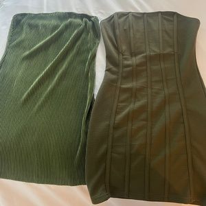Olive green chic dresses